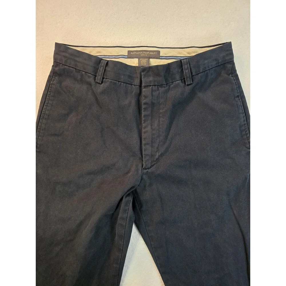 Banana Republic Gavin Chino Pants Mens 31x32 Black 100% Cotton Straight Leg